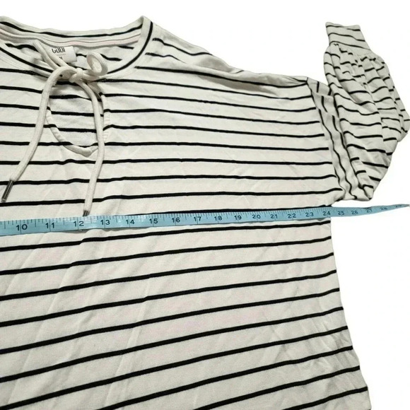 CAbi size M Relax Game Day Sweatshirt Tee Black/White Stripe balloon sleeves - Picture 7 of 12